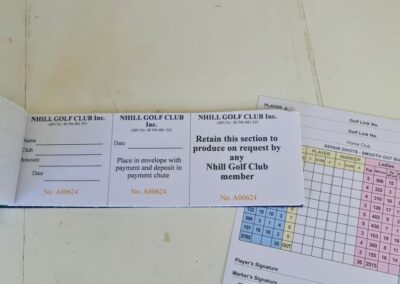 Honesty Box and Golf Scorecard at Nhill Golf Club Victoria Wimmera Golf Trail Great Golfing Road Trips Australia