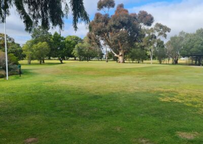 The practice putting green and nets at Nhill Golf Club Victoria Wimmera Golf Trail Great Golfing Road Trips Australia
